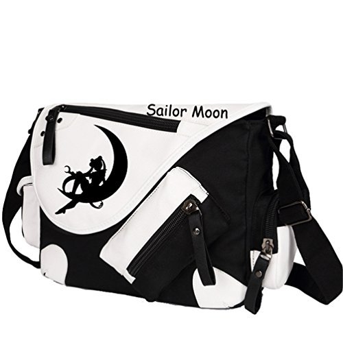 YOYOSHome Sailor Moon Anime Tsukino Usagi Cosplay Backpack Messenger Bag Shoulder Bag (Black)