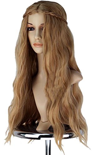 Halloween Adult Women's Cersei Lannister Queen Costume Curly Wig (gold)