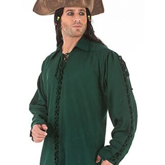 Renaissance Medieval Poet's Pirate Patrickson Shirt Costume C1034 [Green] (x-large)