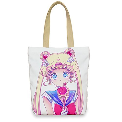 Anime Sailor Moon School Bag Cosplay Canvas Shoulder Bag Messenger Bag Satchel Handbag (A)
