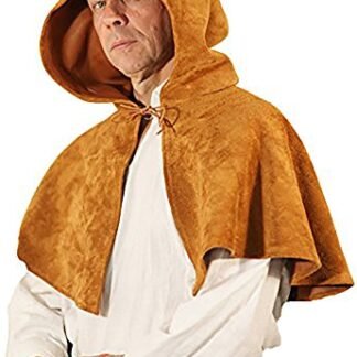 MEDIEVAL-GOTHIC-Pagan-LARP-Steampunk-Hobbit-Cosplay-Game Of Thrones BROWN LEATHER HERO HOOD-COWL