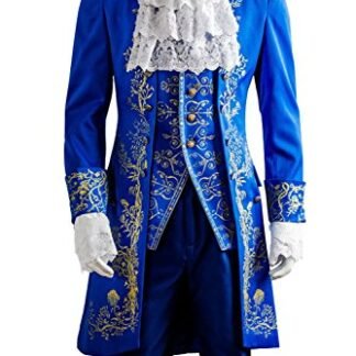 Sidnor Beauty and the Beast Prince Dan Stevens Blue Uniform Cosplay Costume Outfit Suit