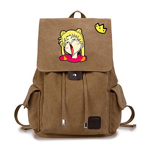 YOYOSHome Anime Sailor Moon Cosplay Daypack Bookbag College Bag Backpack School Bag (Khaki 1)