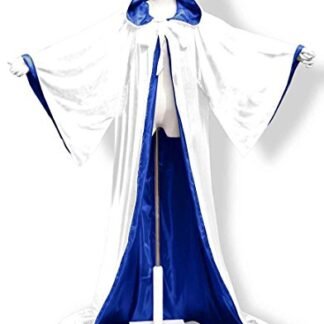 ANGELWARDROBE Halloween Robe Wizard Cloak Wicca LARP LOTR White-Blue 6XL