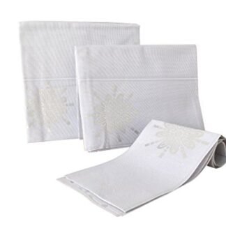 FANS FACE 3 Pcs/Set African Aso-oke Nigeria Traditional Bandana 85 inches,White