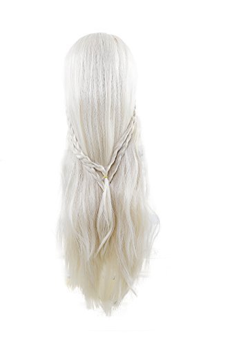 Game of Throne Daenerys Targaryen White Long Hair Women's Wig Cosplay Halloween Custome