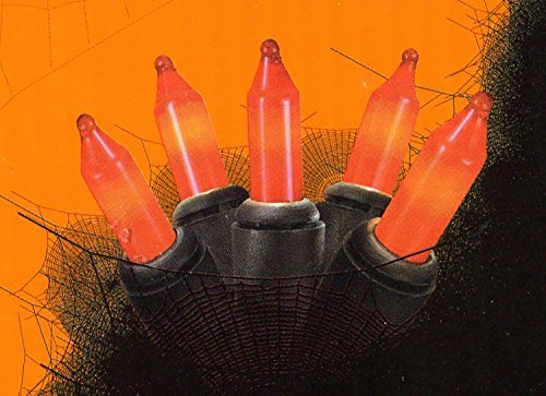 Northlight Mini Halloween or Christmas Lights with Black Wire, Orange, Set of 100 - Image 2