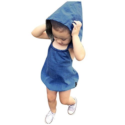 LUNIWEI Baby Girls Boys Hooded Denim Briefs Romper