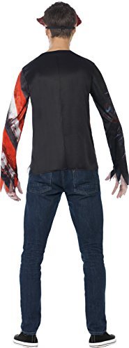 Smiffy’s Teen Boys’ Sinister Creepy Clown Kit, Top and Latex Mask, Sublimation Print, Halloween, Size S, Ages 14+, 44344 - Image 2