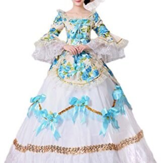 Zukzi Women's Gothic Victorian Lolita Masquerade Dresses Ball Gowns, Customized, #204 Blue