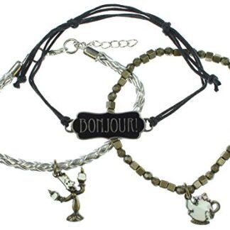 Disney Beauty And The Beast Bonjour Bracelet Set