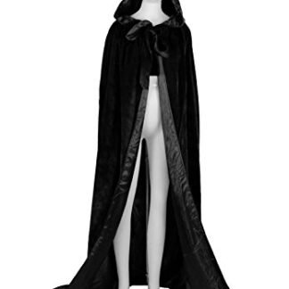 ANGELWARDROBE Cosplay Hood Cloak Wedding Cape Wicca LOTR Wars Black-Black M