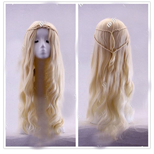 Game of Thrones Daenerys Targaryen Blonde Fluffy Long Synthetic Cosplay Wig
