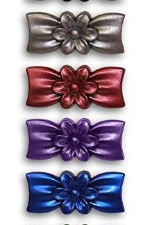 Flower Bow Hijab Pin Set of 6 - Assorted Frosted Colors