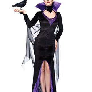 Leg Avenue Women's Disney 3Pc. Maleficent Costume Dress and Head Piece, Black, Medium