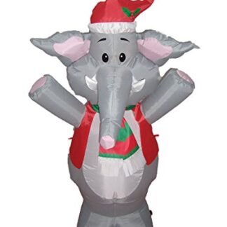 BZB Goods Lighted Christmas Blow Up Cute Elephant Yard Decoration, 4'
