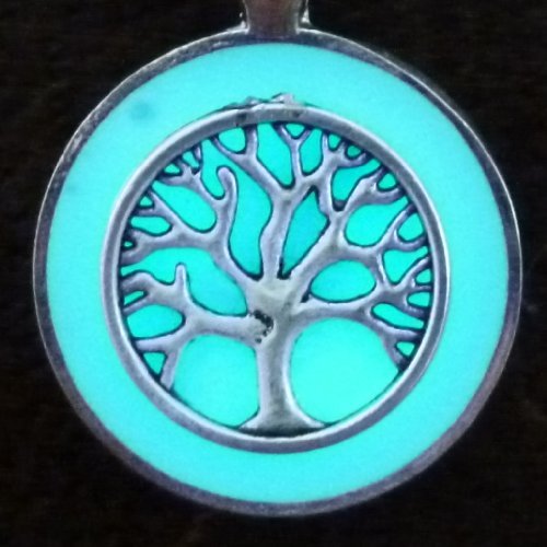 Magical Fairy Glow in the Dark Necklace Tree of Life Aqua