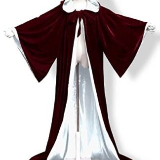 ANGELWARDROBE Halloween Robe Wizard Cloak Wicca LARP LOTR Bu-White 6XL