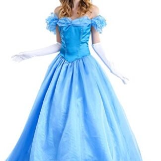 Cinderella Costume for Women, Adult Princess Cosplay Dress Fancy Ball Halloween Christmas (L--US 12-14)