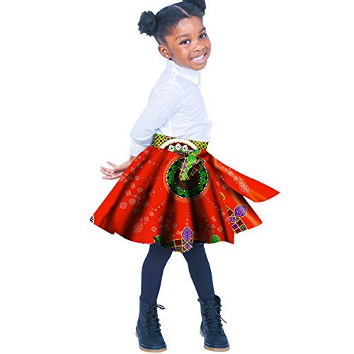 Grils African Skirts Dresses Kids Short Dashikis Traditional Summer Matching Print Cotton Children Outfits wyt32 2 S(7-8)
