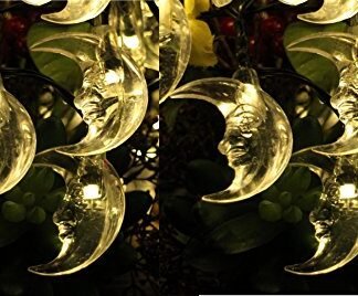SPARIK ENJOY 20 PCS Halloween Flash LED String Light Moon Battery Operated Fairy Lights for Festival Halloween Party Show Cosplay Home Garden Indoor Outdoor Decoration ( Moon)