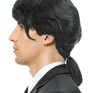 Ponytail Wig Vincent Vega Wig Vincent Vega Costume Gaston Wig Colonial Wig Black