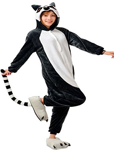 ABING Halloween Pajamas Homewear OnePiece Onesie Cosplay Costumes Kigurumi Animal Outfit Loungewear,Long Tail Monkey Adult XL -for Height 175-183CM