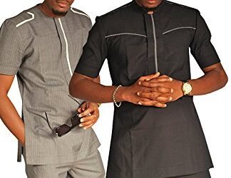The Nigerian Traditional Senator Wear (Gray) Size L, Fast DHL/FedEx/UPS Shipping
