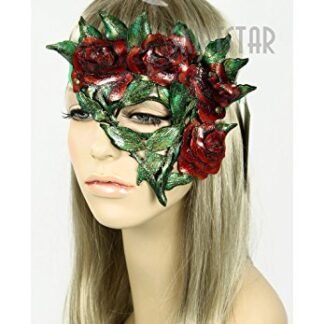 Handcrafted Leather Rose Mask (Left Side)