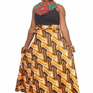 African Planet Women's Wax Skirt Dress Duala Apparel Inspired Wrap Around Waist Maxi