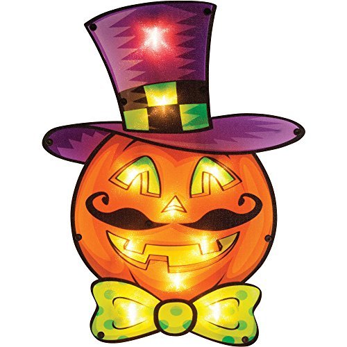 Lighted Vintage Pumpkin Sign Halloween Decoration