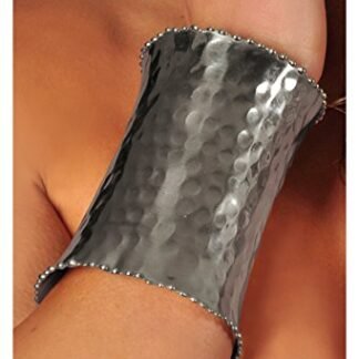 Women's Metal Hammered Wrist Cuff Silver (Silver)