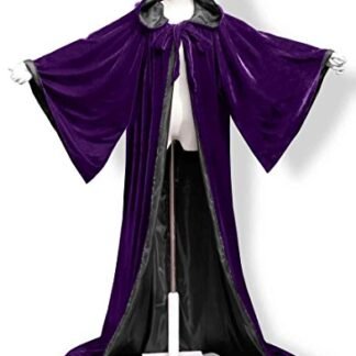ANGELWARDROBE Halloween Robe Wizard Cloak Wicca LARP LOTR Pu-Black 2XL
