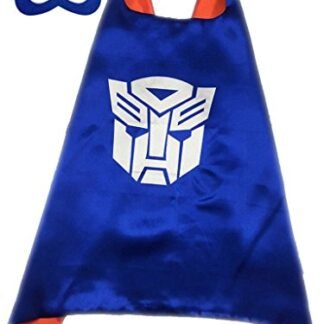 Superhero or Princess CAPE & MASK SET Childrens Kids Halloween Costume (Red & Blue (Transformers Optimus Prime))