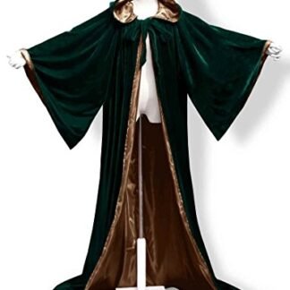 ANGELWARDROBE Halloween Robe Wizard Cloak Wicca LARP LOTR D-Green-Brown 1XL
