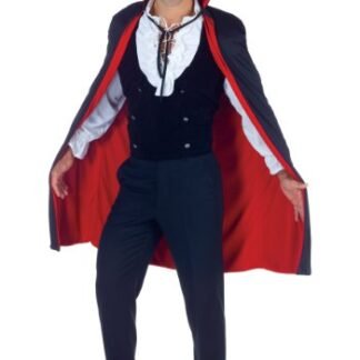 Underwraps Men’s 38 Inch Vampire Cape, Black/Red, One Size
