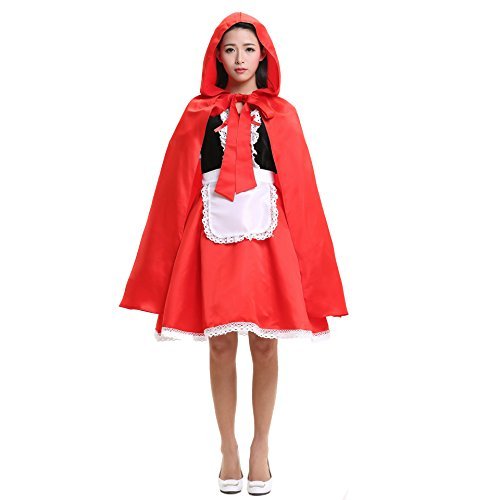 Women Little Red Riding Hood COSTUME Fancy Dress Hens Party HALLOWEEN Outfit (XL)