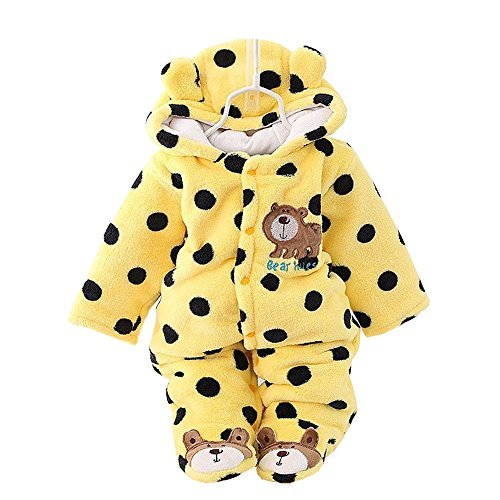 Newborn Rompers Baby Girls Clothes Winter Infant Clothing (4-6 months, yellow)