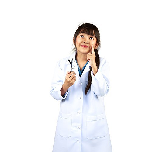 NATURAL UNIFORMS Childrens Lab Coat--Halloween Costumes--Soft Fabric, 12/14, White