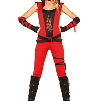 Leg Avenue Women's Ninja Assassin Costume, Red/Black, Small