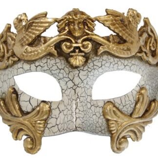 RedSkyTrader Mens Aged Finish Greek Venetian Mask One Size Fits Most Gold