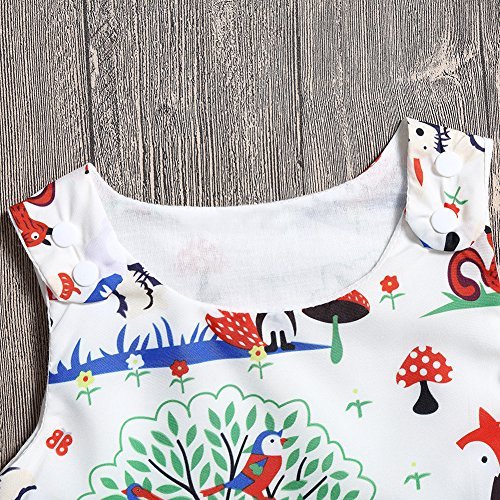 Toddler Baby Girl Summer Sundress Cute Cartoon Dress Dot Briefs and Headband Set - Image 5