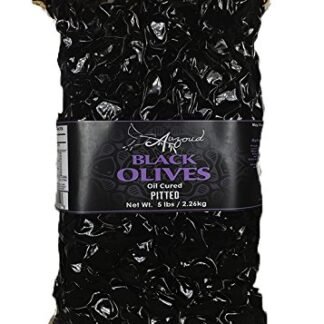 Auzoud Oil Cured Black Olives, Pitted, Supports North African Women Farmers, 100% Natural, Hand-Picked, 5 lb.