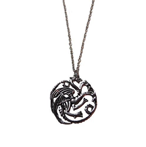 GAME OF THRONES DRAGON Pewter Finish Metal PENDANT with 20" Chain