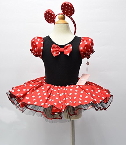 COSWE Girls Disney Minnie Mouse Costume With Headband Halloween Tutu Dressing Up - Image 2