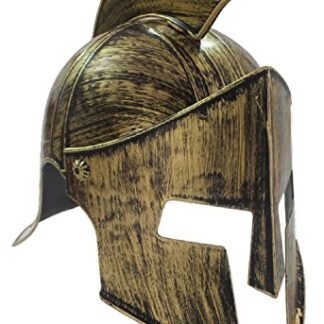Medieval Iron Knight Helmet Gold Bronze Roman Spartan Warrior Greek Costume