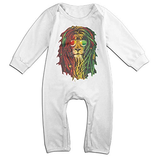 NOXIDN SMWI Baby Infant Romper Lion Rasta Hair Long Sleeve Jumpsuit Costume,White 18 Months