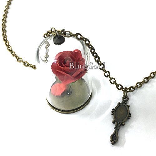 Beauty And The Beast Rose Necklace – Emma Watson Belle Necklace - Image 3