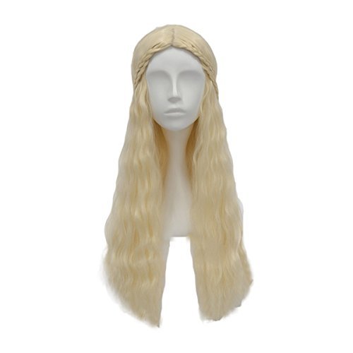 Ciel Infini Women's khaleesi Wig Game of Thrones Cosplay Accessory Daenerys Targaryen Long Curly Hair,White,FREE SIZE