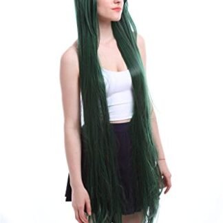 Nuoqi Anime 100cm Long Straight Dark Green Cosplay Wig